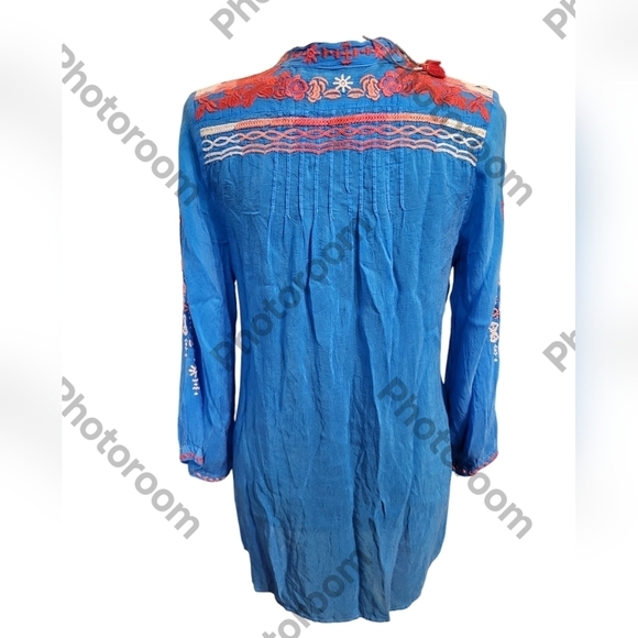 NWT Johnny Was Xs Embroidered, long sleeve tunic top - Picture 9 of 12